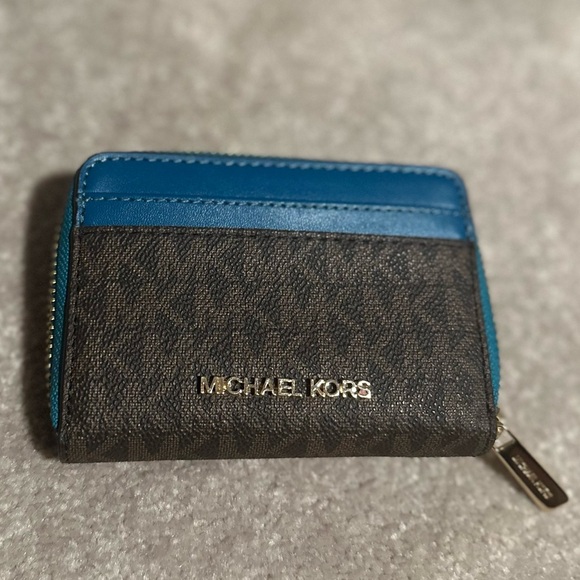 Michael Kors Mercer Women's Crossbody Bag - Brown and Dark Teal With Wallet - Picture 2 of 14